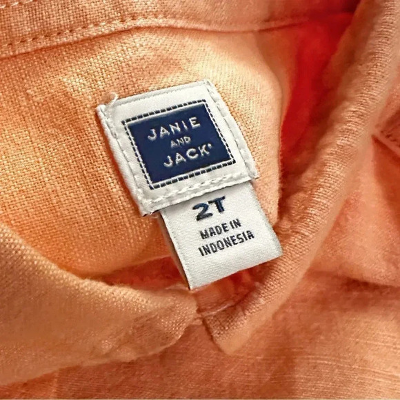 Janie & Jack | Boys’ Linen Button Down Shirt (2T) 🧡 - Picture 4 of 5